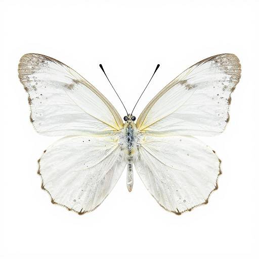 White Butterfly on White Background