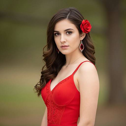 Red Neck Prom Dress Portrait