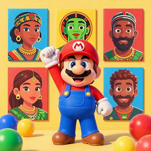 Colorful Super Mario Anime Portrait