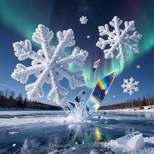 Surreal Abstract Snowflake Landscape