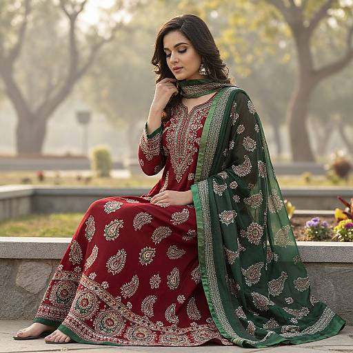 Traditional Paisley Shalwar Kameez Elegance