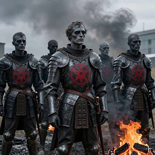 Michelangelo's Fiery Grey Soldiers