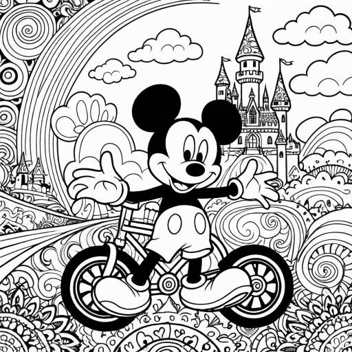 Psychedelic Mickey Mouse Coloring Page