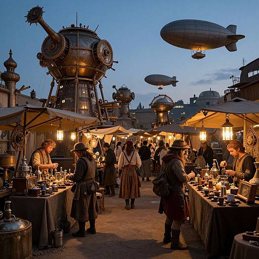 Steampunk Marketplace at Twilight