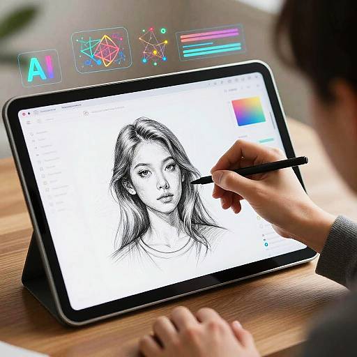 Futuristic AI Sketch to Photo Interface