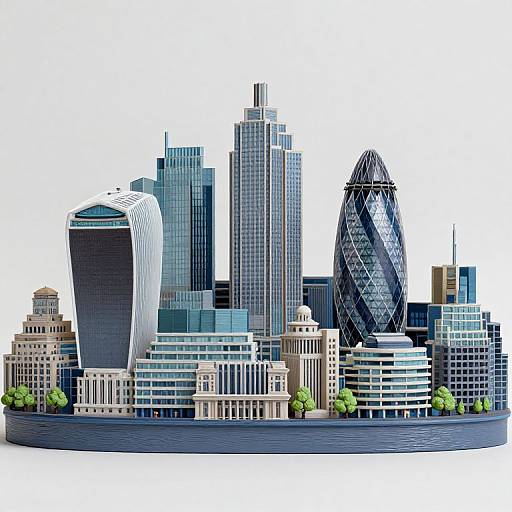 3D Printed London Skyline in Cezanne Style