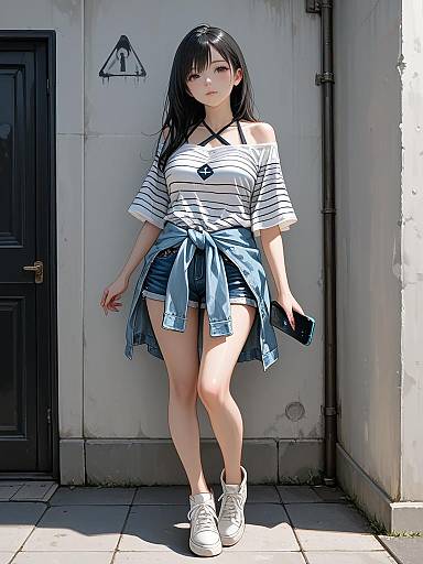 Casual Young Woman Standing Outdoors