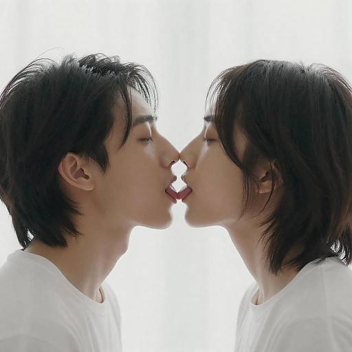 Close-Up Tender Kiss Between Two Men