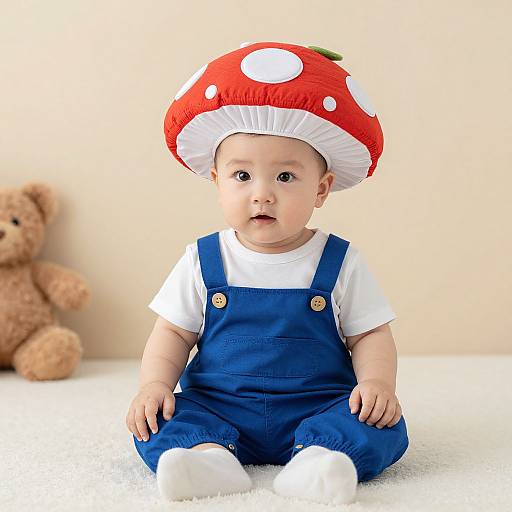 Toad Toddler in Mushroom Hat