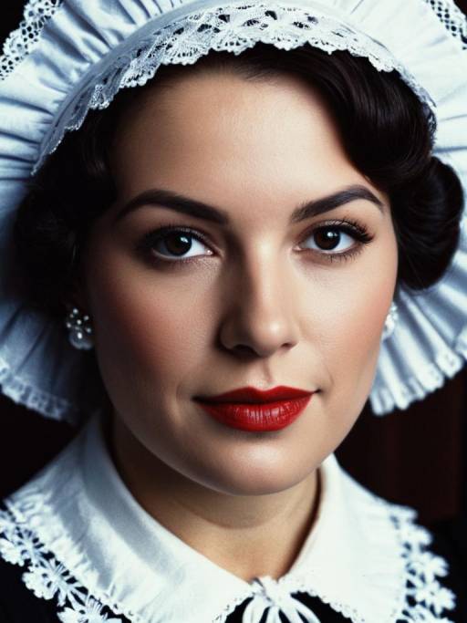 Woman in Miss Elizabeth Costume with Bonnet