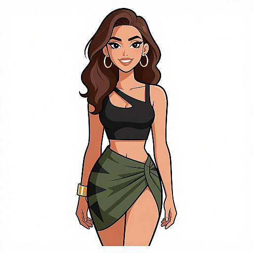 Edgy Woman in Asymmetric Fashion