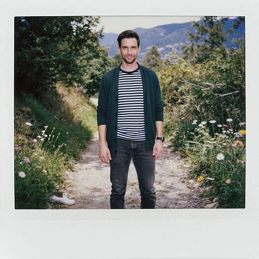 Effortlessly Cool Man in Sunlit Forest