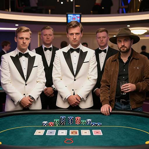 Intense Casino Poker Table Scene