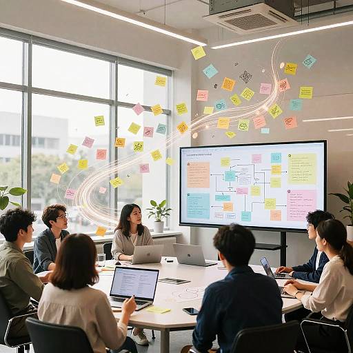 Creative Team Ideation in Modern Office