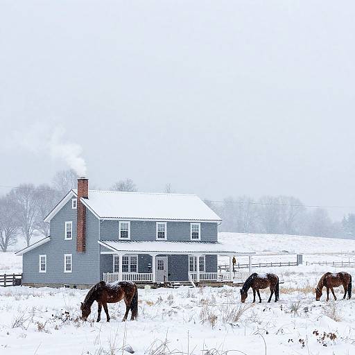 Cozy Winter Ranch House Scene