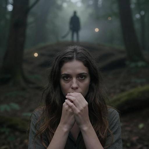 Mysterious Woman in Enchanted Forest