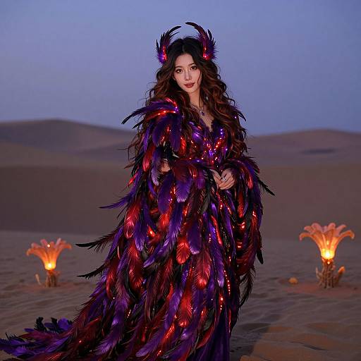 Mystical Feather Goddess at Twilight