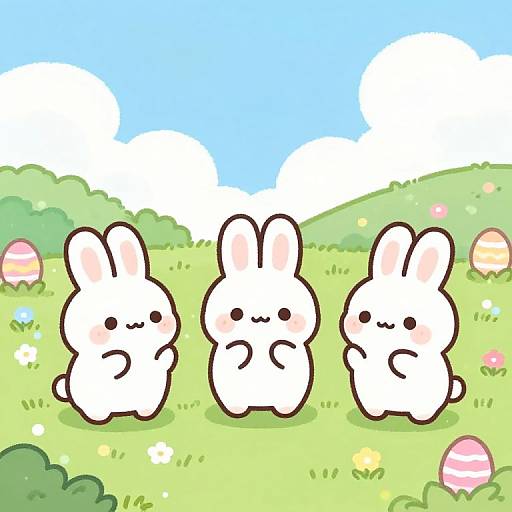 Kawaii Peep Bunnies in Easter Land