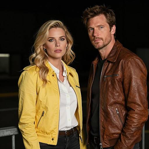 Serious Couple in Dim Lighting