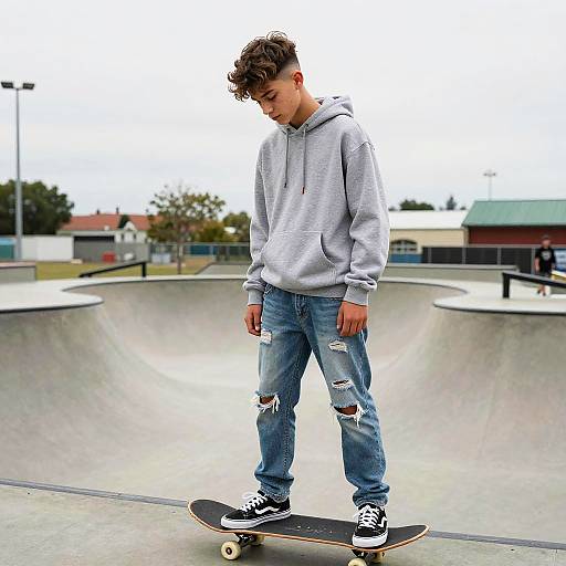 Teen Boy Skin Fade Skatepark Style