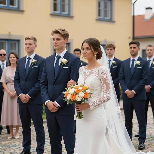 Romantic Outdoor Wedding Party Scene