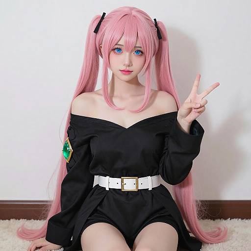 Pink Twin-Tails Cosplay Portrait