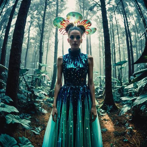 Avant-Garde Dress in Alien Forest