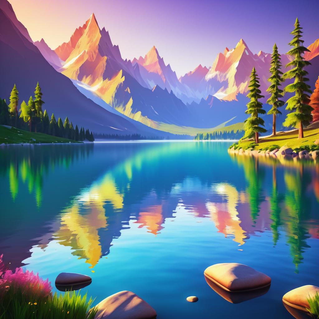 Majestic Mountain Lake Serenity Scene