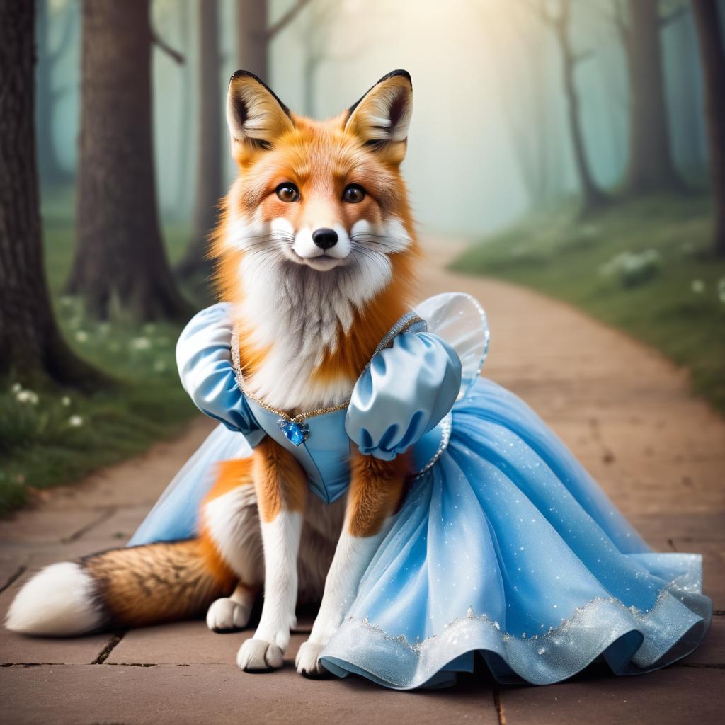 Whimsical Fox in Cinderella Costume