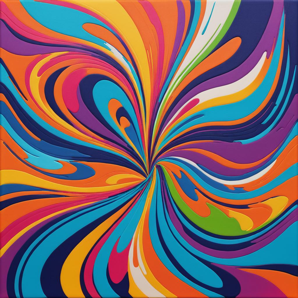 Vibrant Abstract Canvas with Flowing Forms