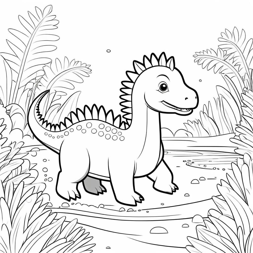 Cute Spinosaurus for Kids' Coloring Book