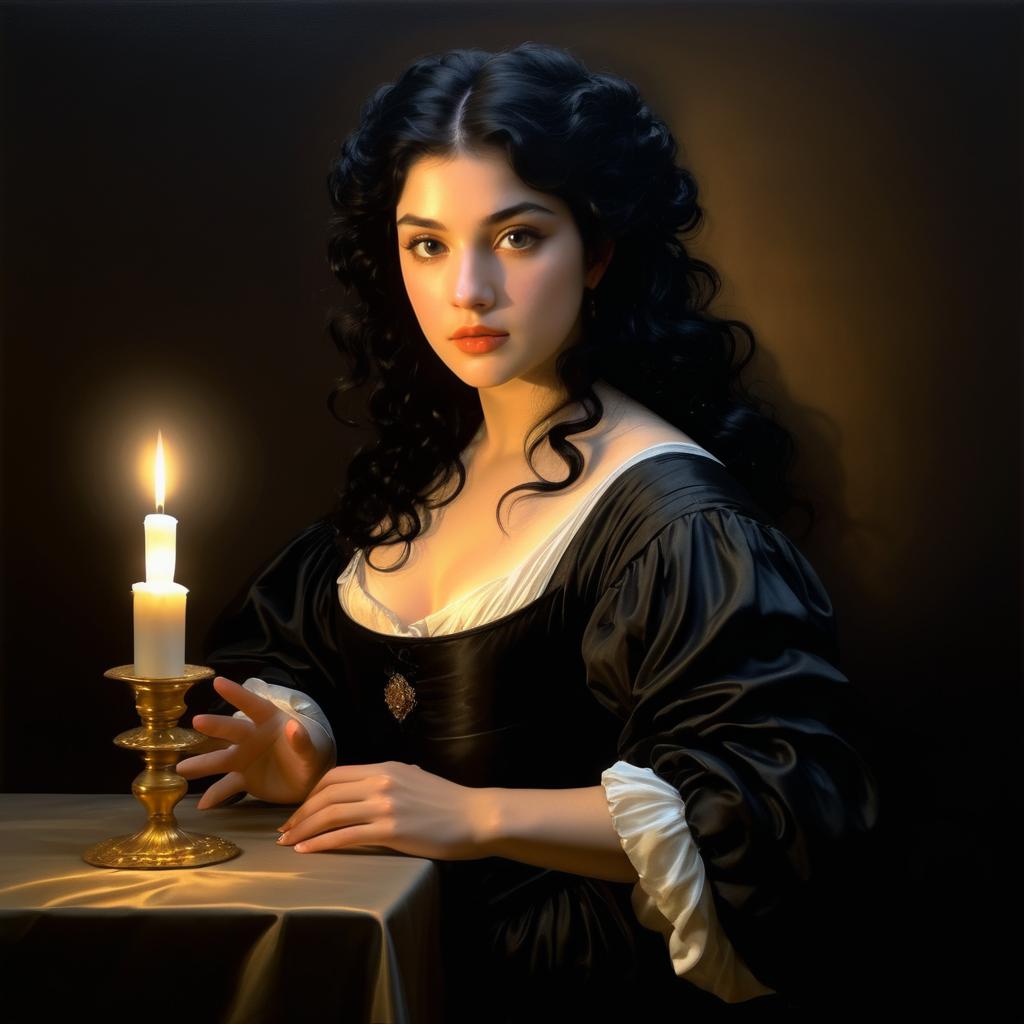 Photorealistic Baroque Portrait of Woman