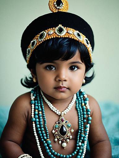 Newborn Krishna Costume with Jewelry