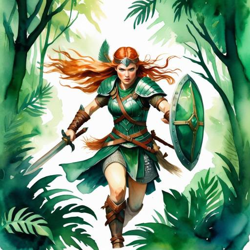 Vibrant Watercolor Shieldmaiden Adventure Vibrant Watercolor Shieldmaiden Adventure