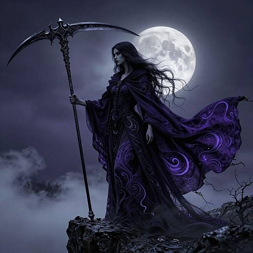 Violet Banshee on Moonlit Cliff