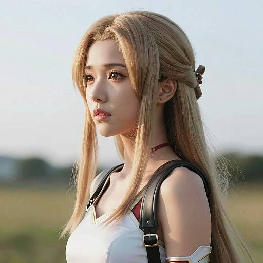 Young Woman in Fantasy Costume Outdoors