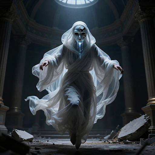 Sinister Wraith in Crumbling Observatory