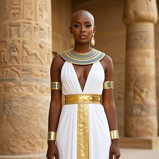 Ancient Egyptian Dark-Skinned Woman Portrait