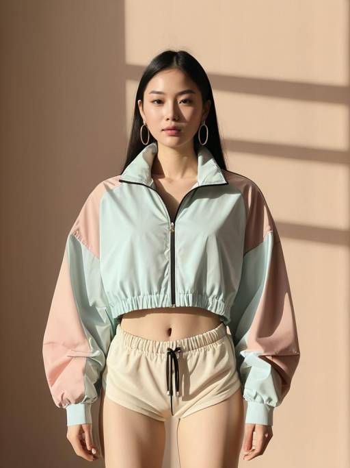 Sporty Chic Woman in Color-Block Fashion