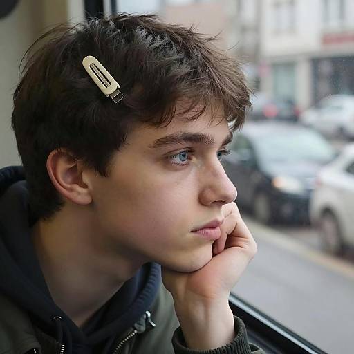 Contemplative Young Man by the Window