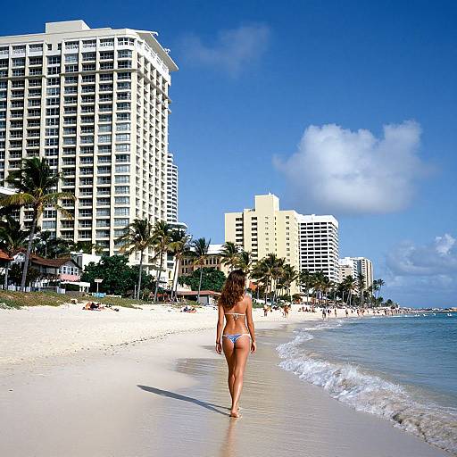 Vibrant Beach Scene with Woman
