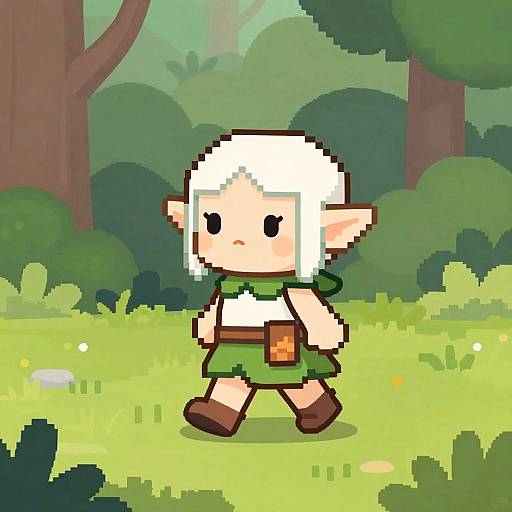Cute Forest Elf Pixel Walk Animation