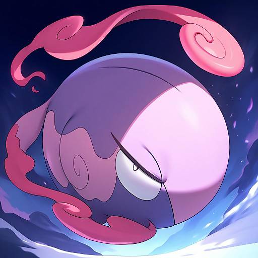 Illustration of Musharna, pokemon in the style of John doe