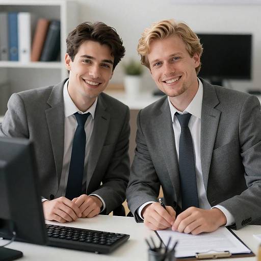 Friendly Business Partnership at Desk
