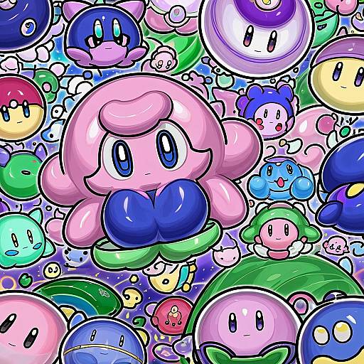 Illustration of Elfilin, kirby (series) in the style of Catsmoon