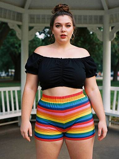 Playful Plus-Size Fashion in Park