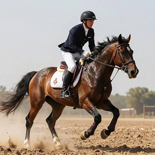 Fearless Rider on Galloping Horse