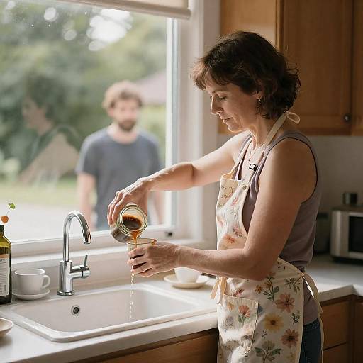 Candid Kitchen Reflection in Natural Light