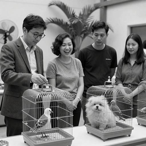 Captivating Scene with People and Birds