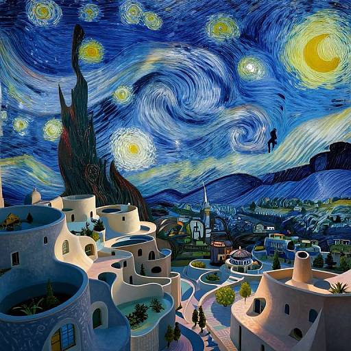 Surreal Celestial Spiral Cityscape